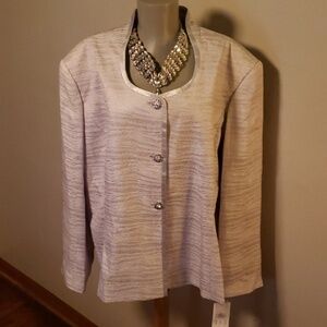G.M.I. Silver elegnt  jacket w/rhnstne btns ⭐Sz 28